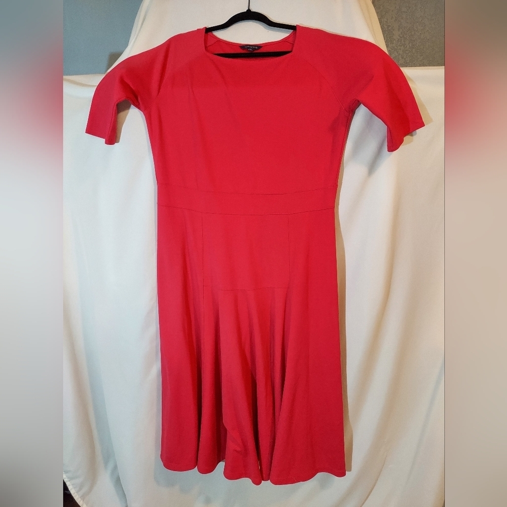 Lands' End Fuchsia Fit And Flare Midi Dress